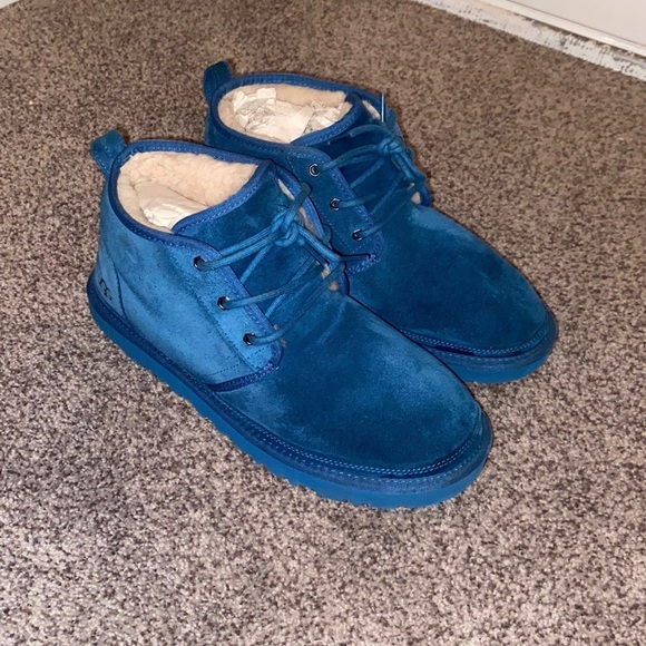 UGG Mens Neumel Blue Suede Lace Up Boots Size 12 - Picture 2 of 10